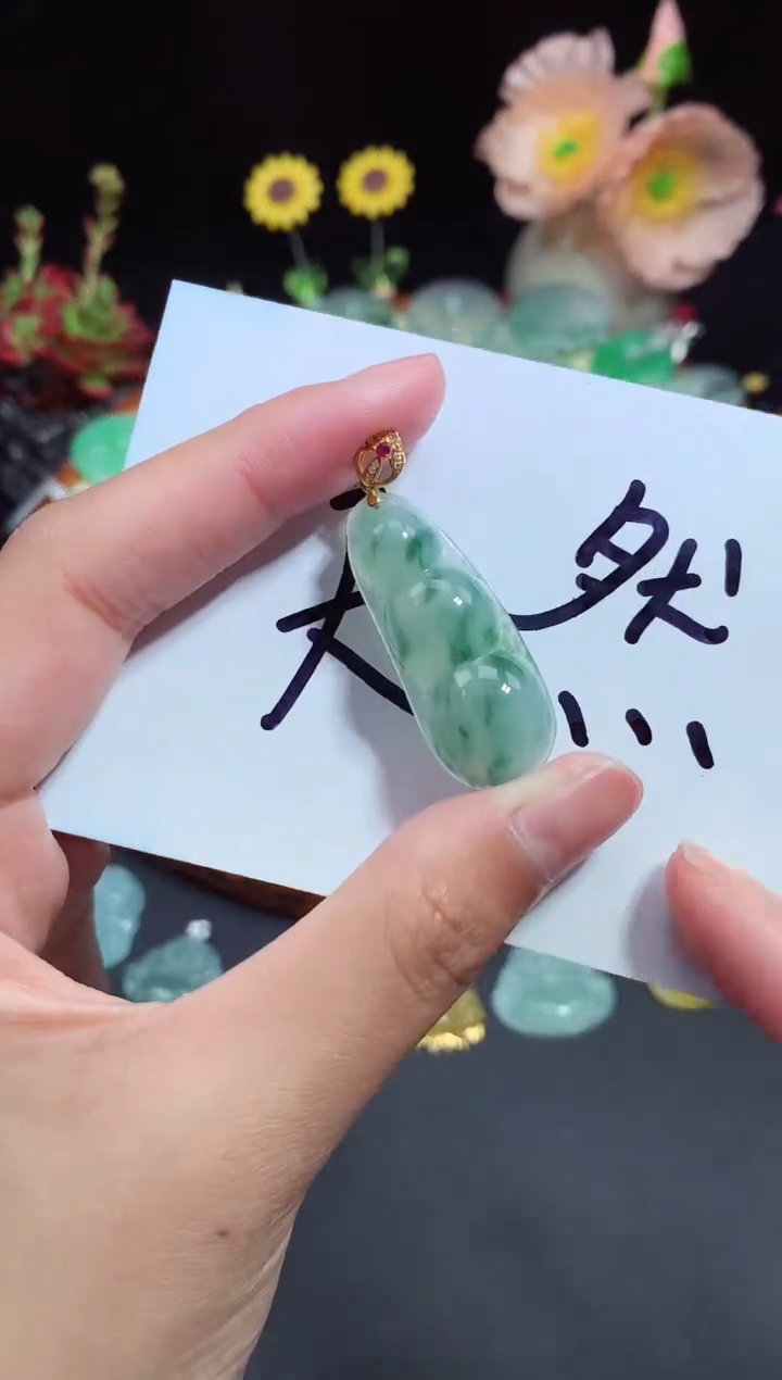 【闪购商品】翡翠颈饰未镶嵌福豆