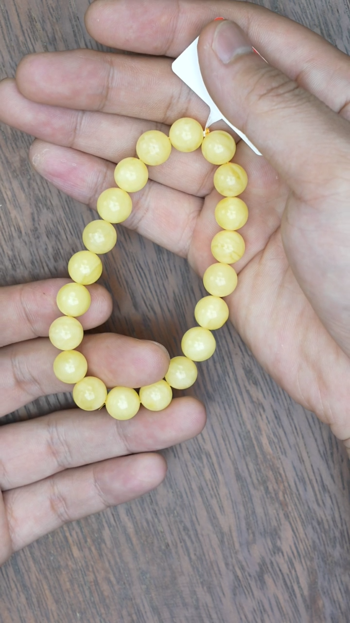 【闪购商品】琥珀裸石未镶嵌新蜡圆珠手串