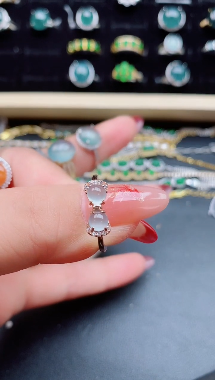 【闪购商品】翡翠戒指银S925镶嵌08050