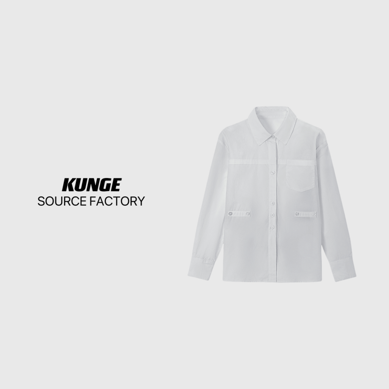 KUNGE 简约打底白衬衫春秋显瘦气质长袖时尚小众-8474