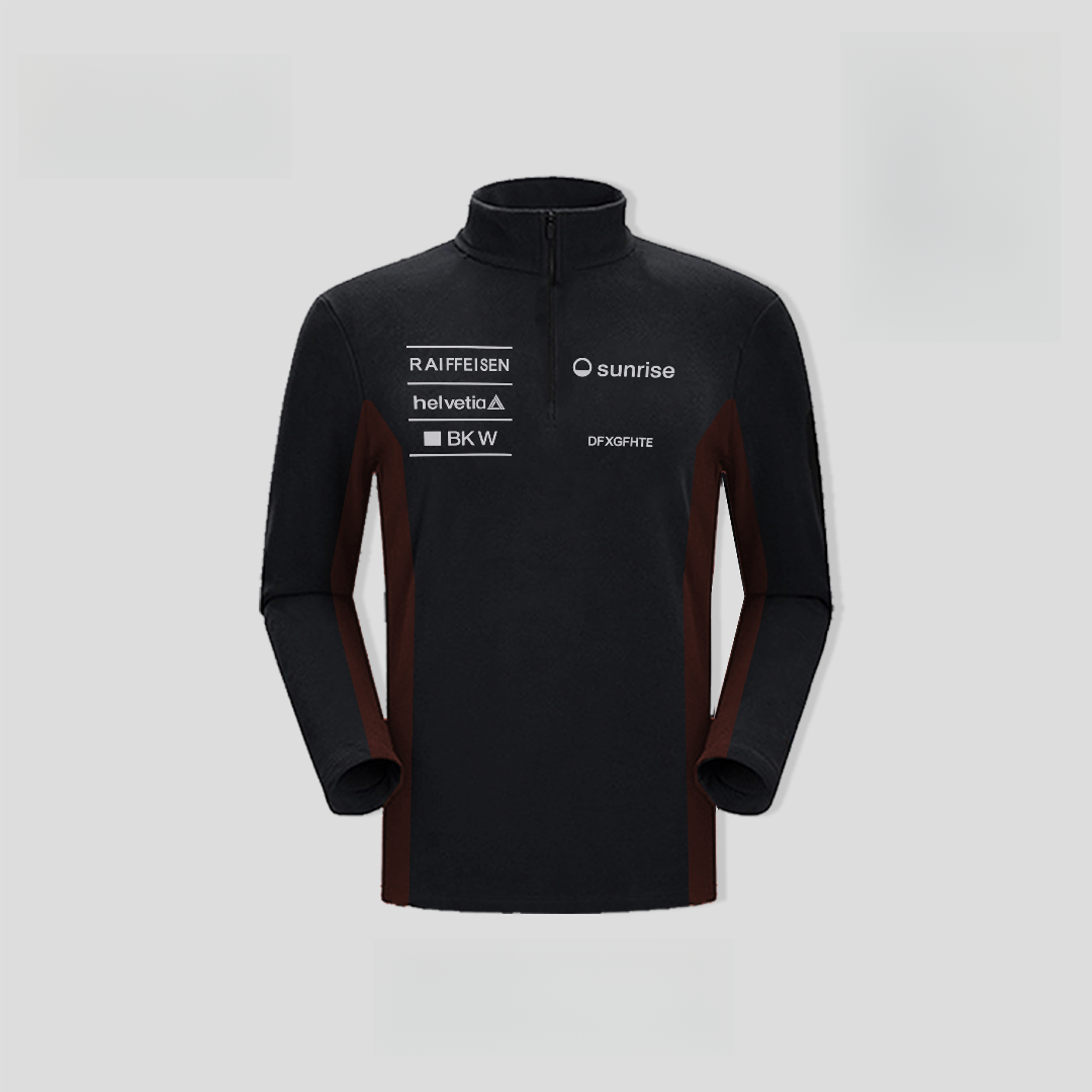 (6387)SJ户外净版长袖买手潮牌轻奢立领压花重磅户外长袖卫衣