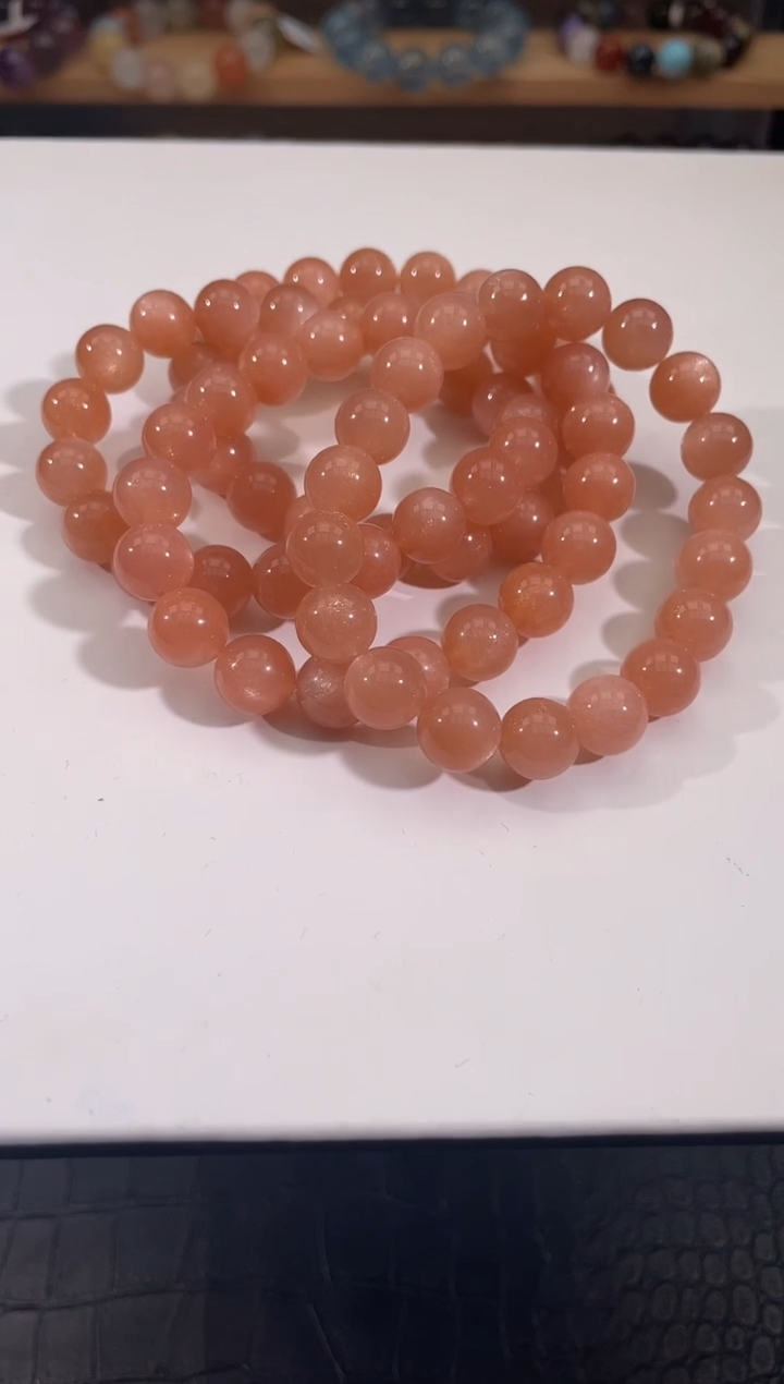 水晶手链未镶嵌橙月光手链10mm多样性发一