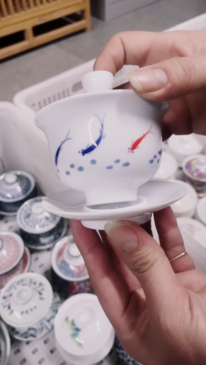 【闪购商品】【席欢李商城】鱼元宝盖碗