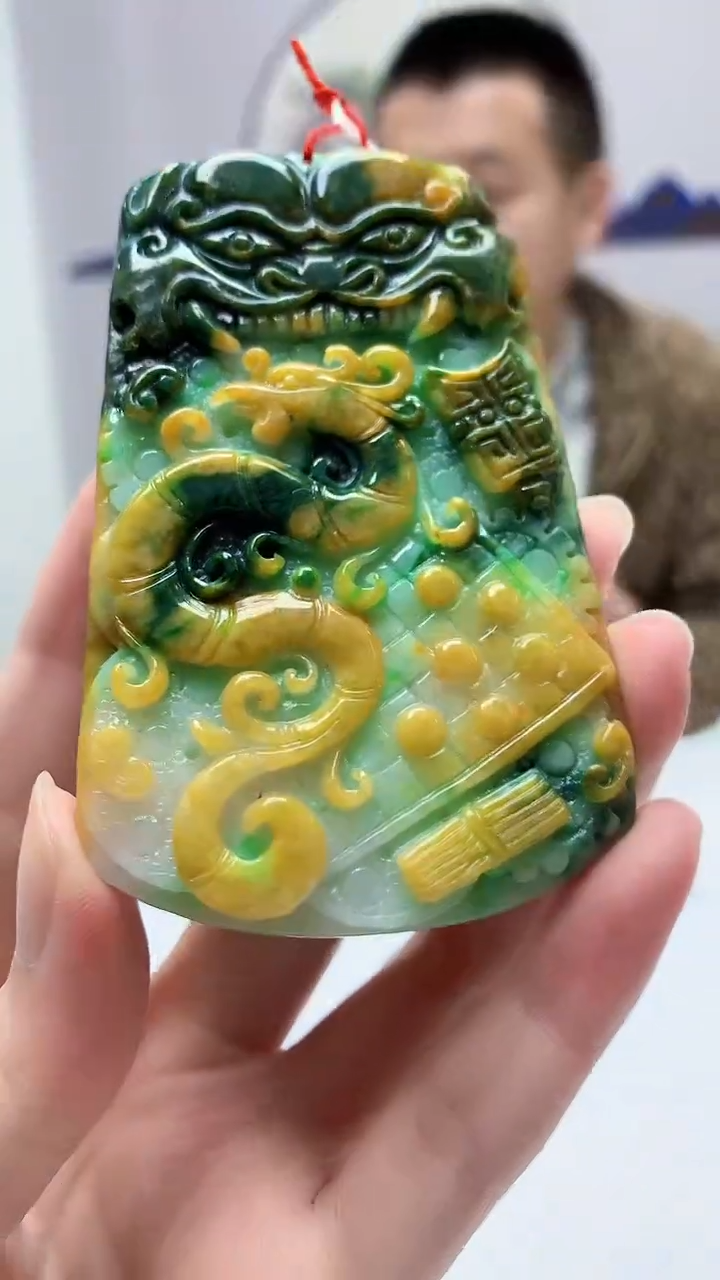 【闪购商品】定制翡翠未镶嵌4812zm-毛货挂件仿古龙116
