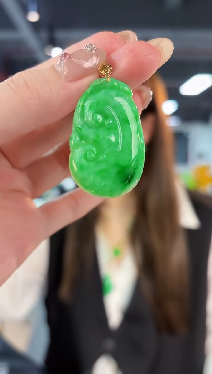 【闪购商品】翡翠颈饰18K金镶嵌缅料A货/支持复检/一件