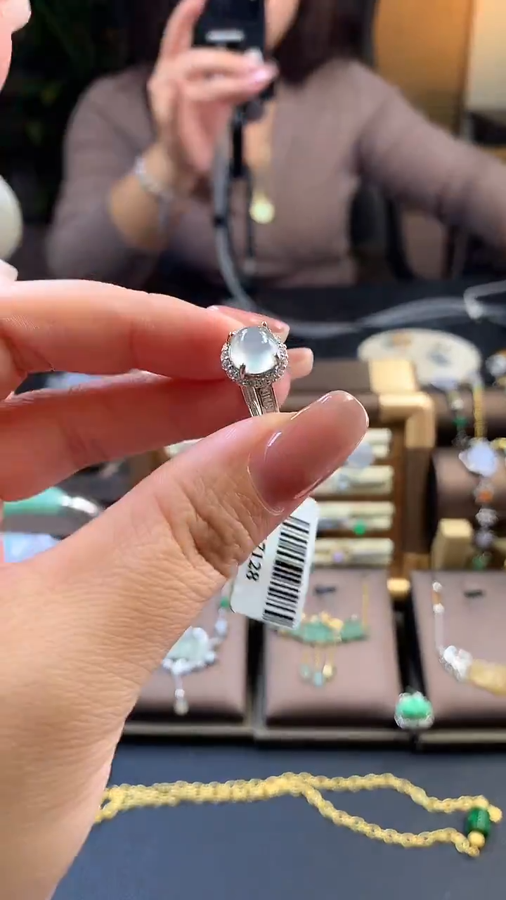 颈饰银S925镶嵌翡翠17128