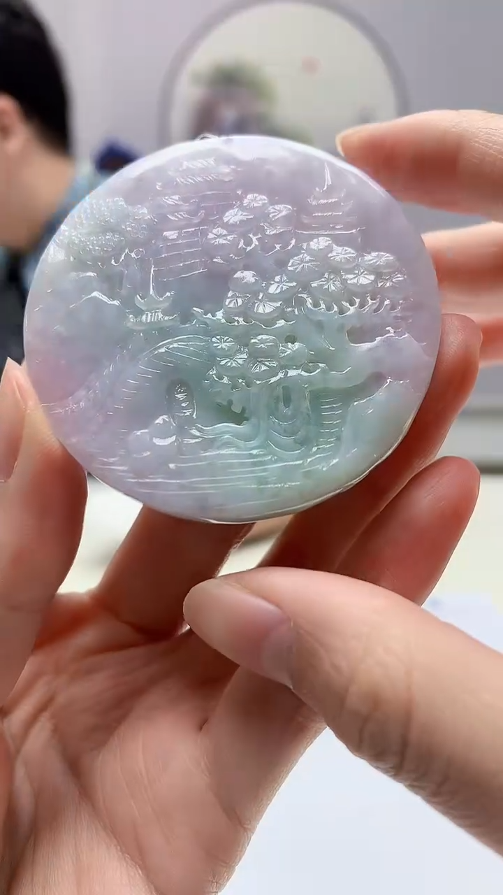 【闪购商品】定制翡翠未镶嵌4688zm-毛货挂件132龙牌