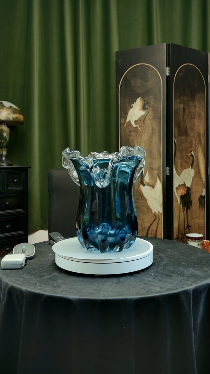 手工艺品琉璃非****果蓝色白菜