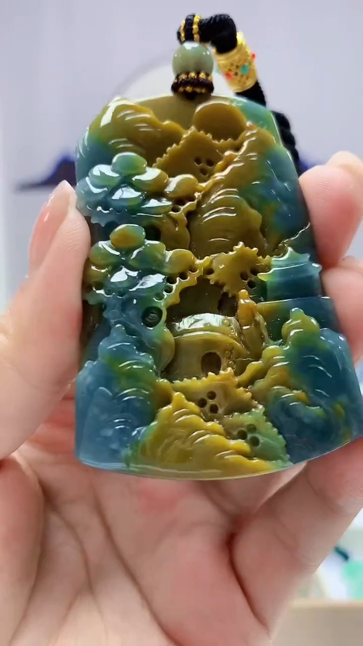 【闪购商品】定制翡翠未镶嵌5028ms-毛货24山水