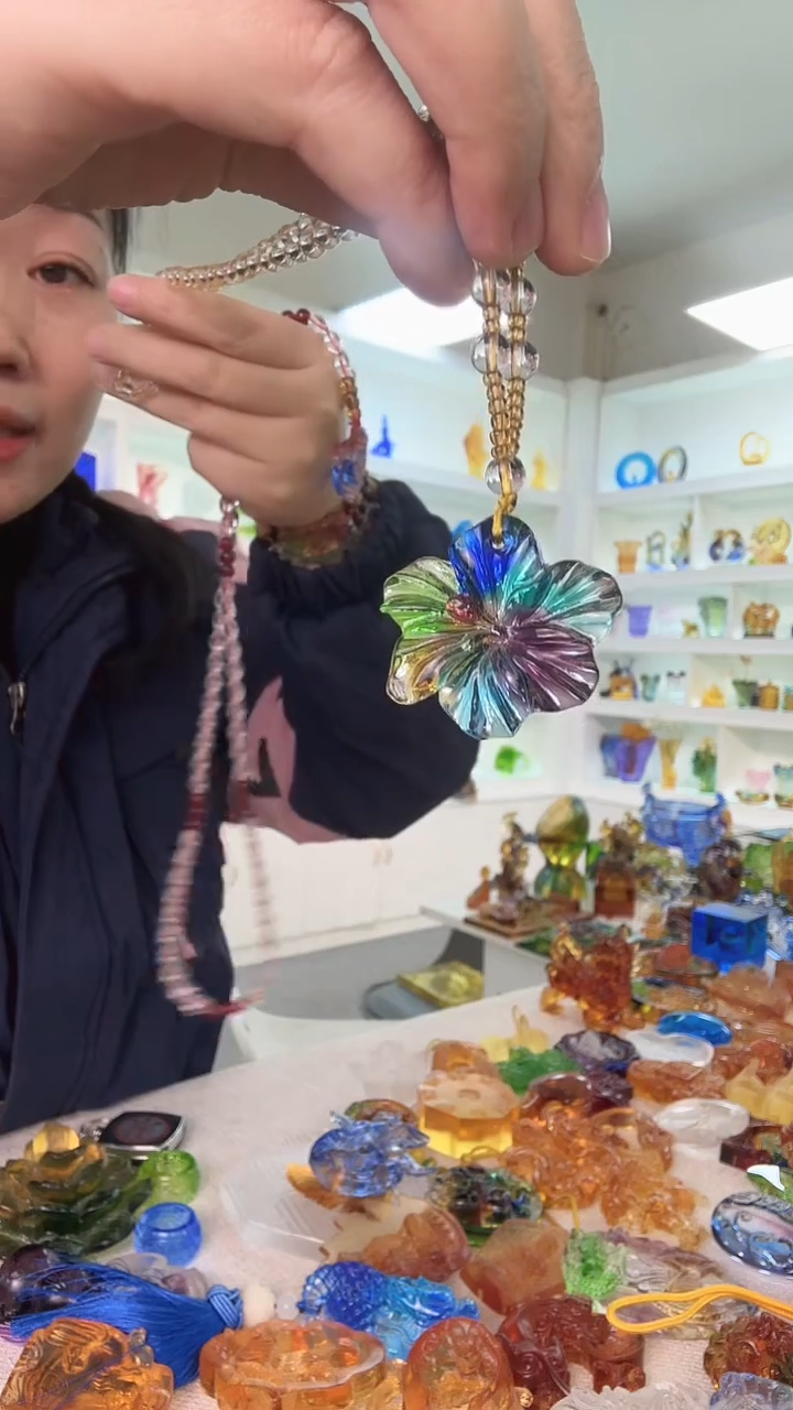 手工艺品琉璃大花彩色