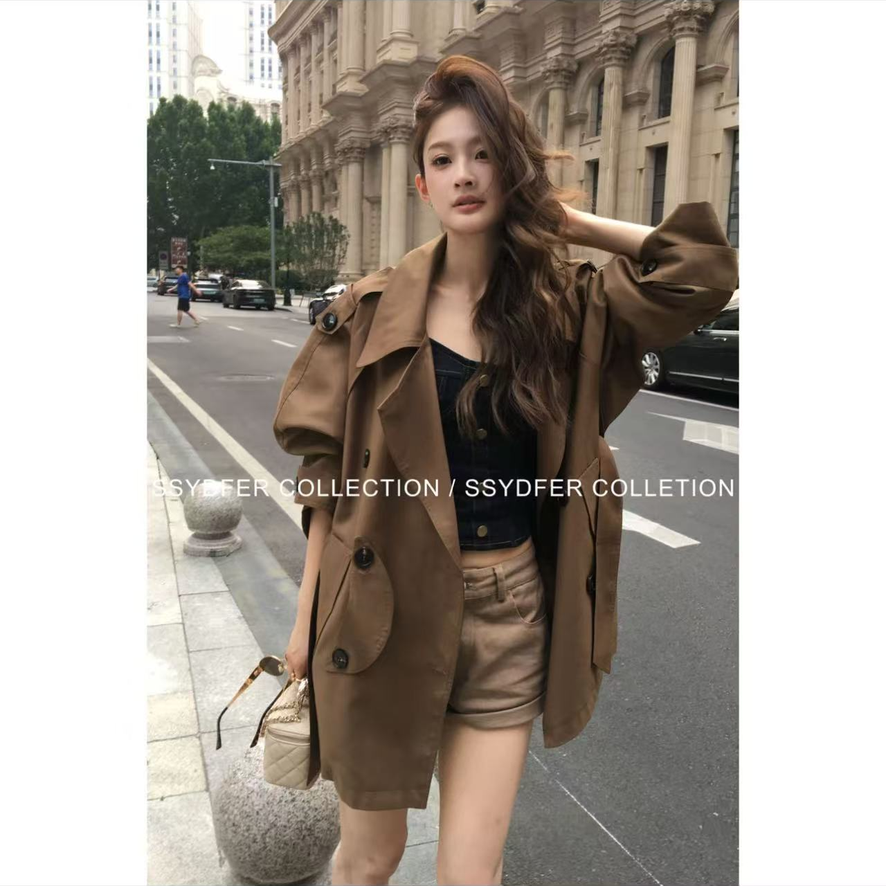 TEEINXX【伦敦往事】设计款风衣气质时尚宽松百搭翻领小众韩版NZ306