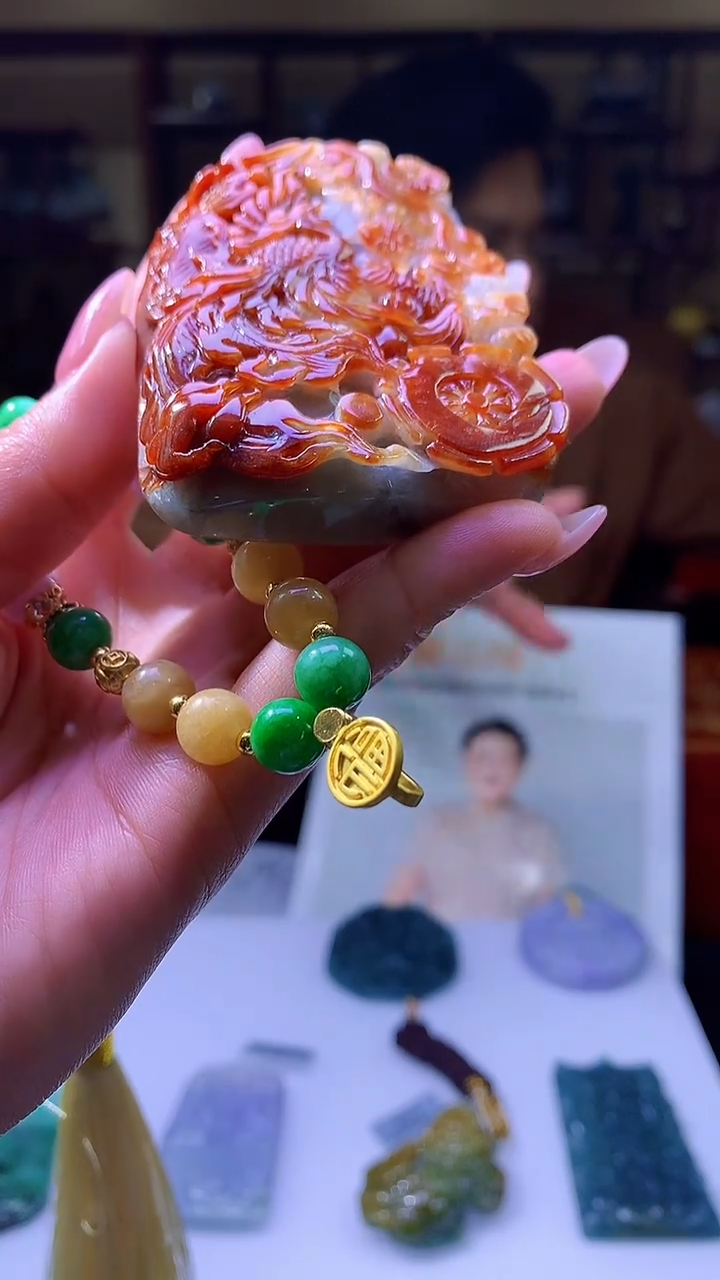 【闪购商品】定制翡翠未镶嵌8003jj-毛货挂件85赠珠链