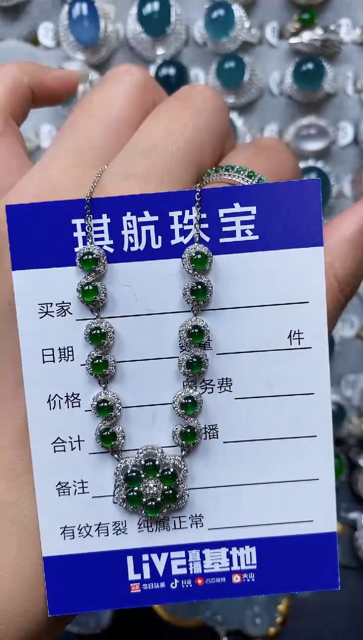 【闪购商品】翡翠颈饰银S925镶嵌0660