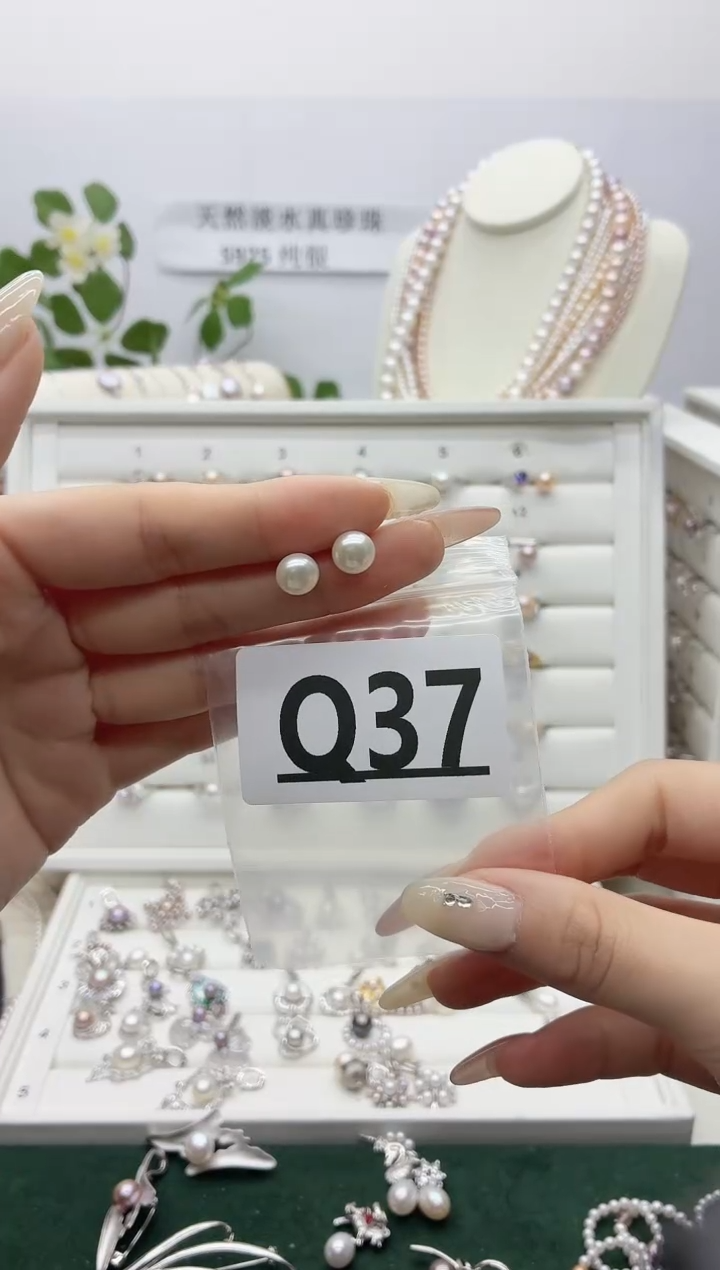银S925镶嵌珠宝奇石淡水珍珠?****?Q37