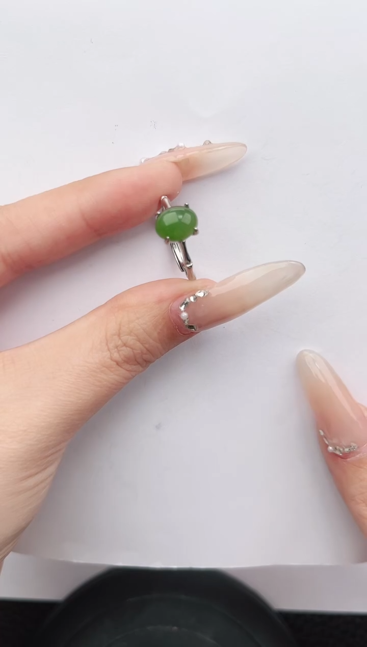 未镶嵌戒指和田玉555岚钻微色差T299