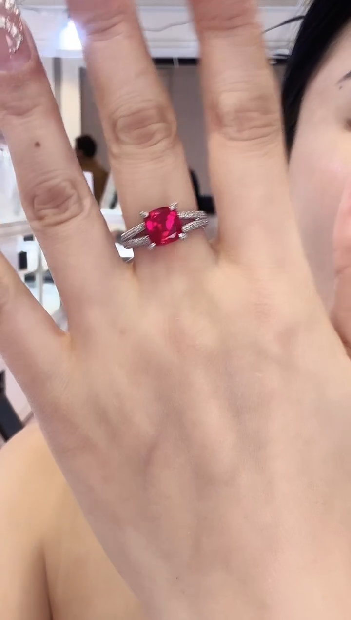 铂Pt950镶嵌戒指钻石BV0006-PT-