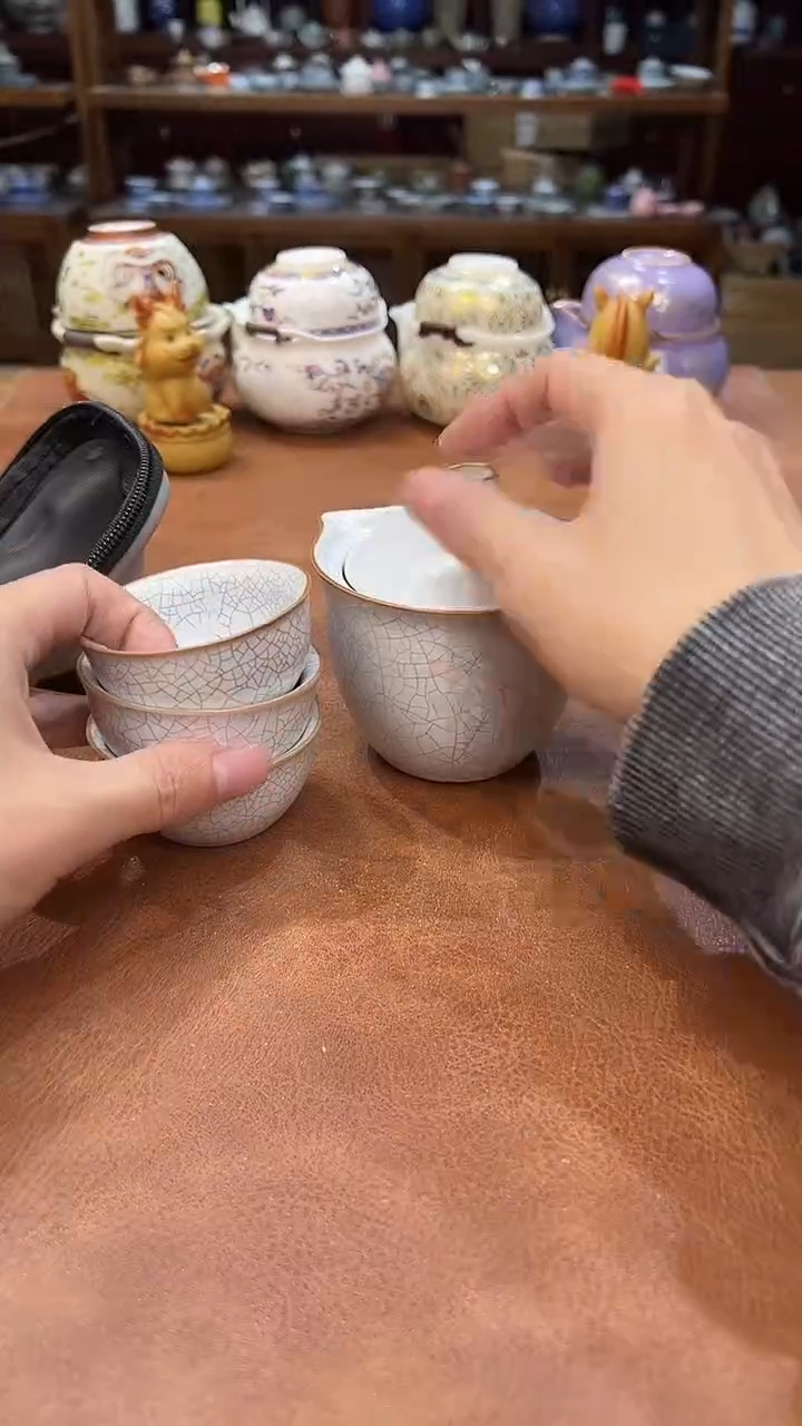 真的很便宜会开片的旅行茶具