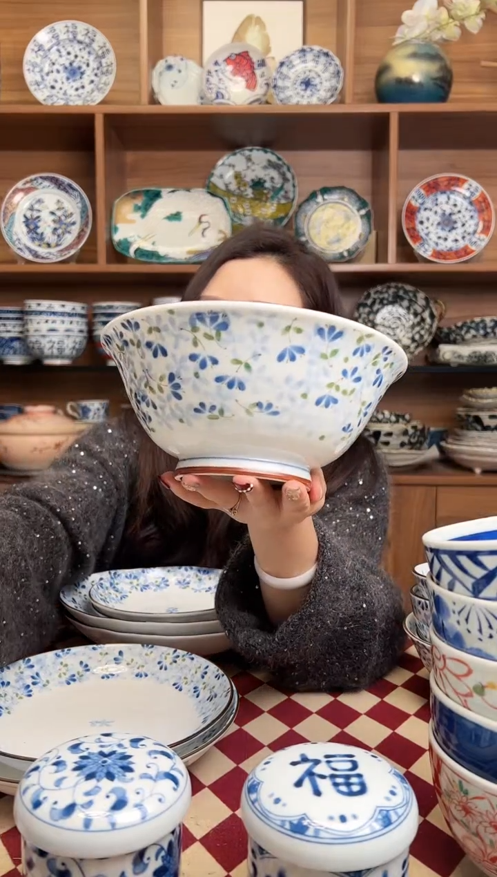 【闪购商品】瓷片光峰小蓝芽19cm面碗    