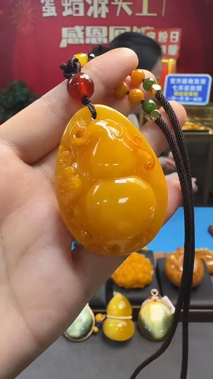 未镶嵌吊坠(赠链)琥珀蜜蜡葫芦套装