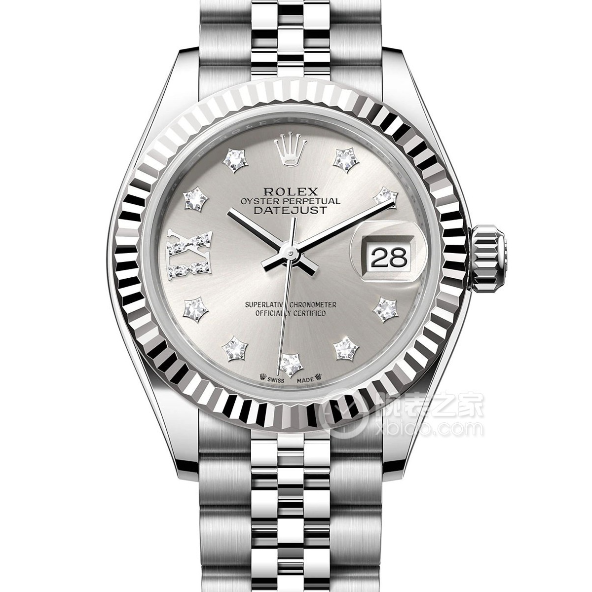 99新 Rolex/劳力士 女装日志/279174/银钻/28表径/23年全套女表