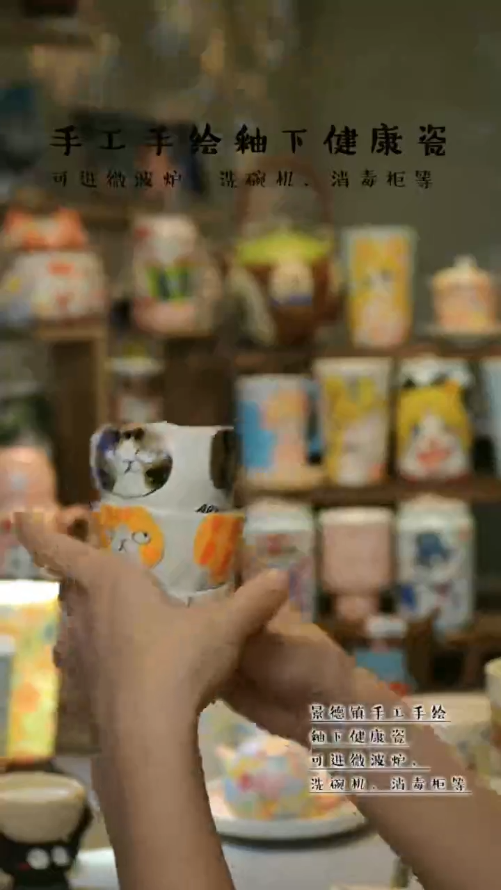 【闪购商品】杯陶瓷景德镇高温釉下彩&A871