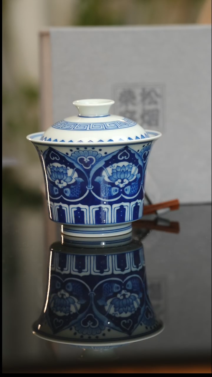 盖碗陶三兔共耳马蹄盖碗110cc