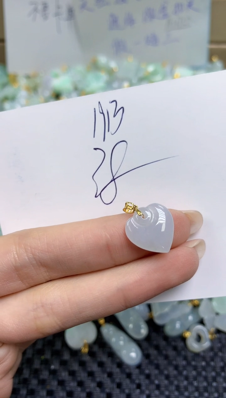 【闪购商品】翡翠颈饰18K金镶嵌天然缅甸A货翡翠