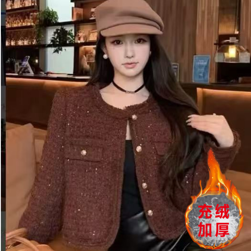 【当天发+运费险】充绒小香风外套韩版高级感温柔设计感Q233