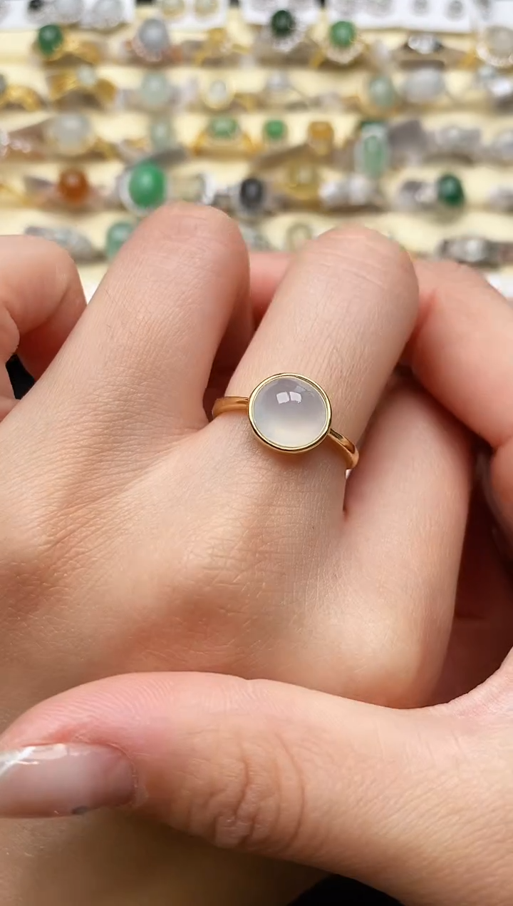 【闪购商品】翡翠戒指银S925镶嵌44444444+3