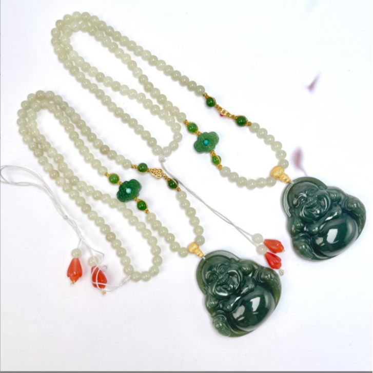 石惑珠宝·和田玉吊坠-佛公配珠链49mm/多样性发一