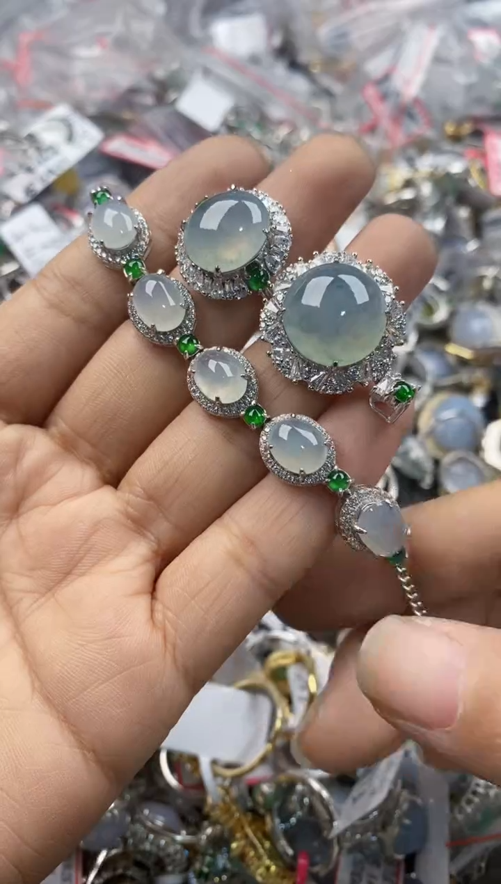 银S925镶嵌戒指翡翠777                9