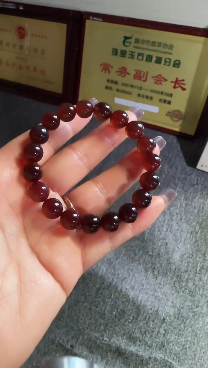 手串琥珀未镶嵌#41缅甸琥珀紫罗兰手串10mm