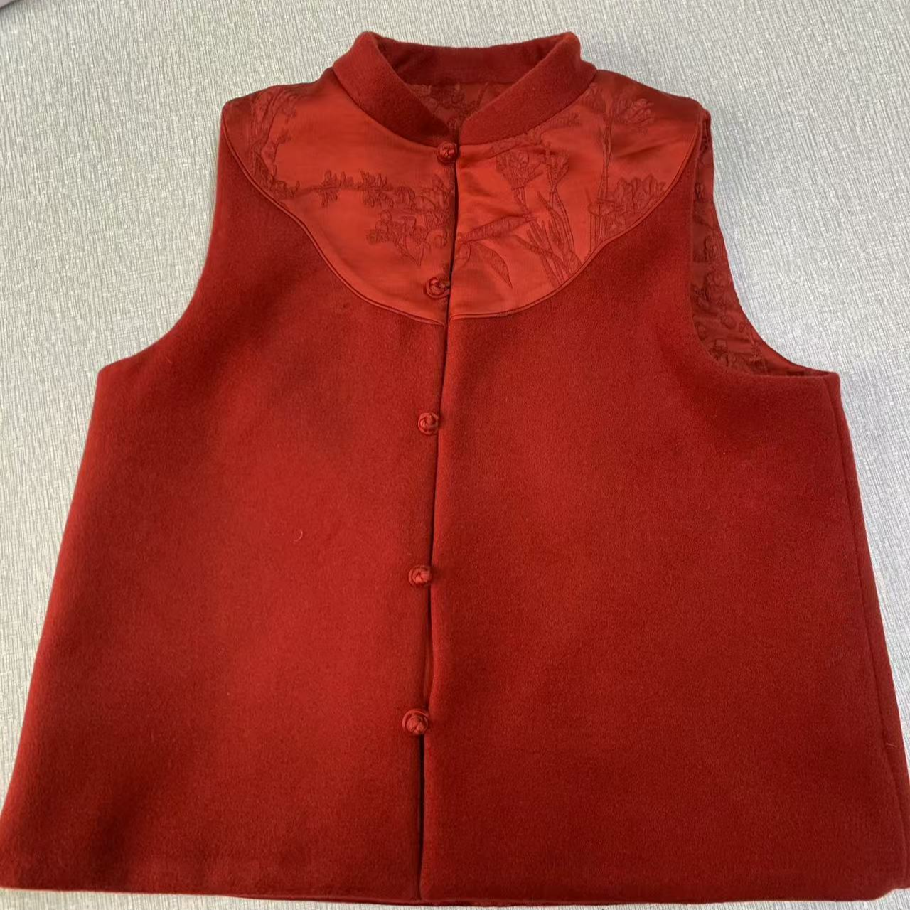 青蓝新中式双面穿纯羊毛马甲