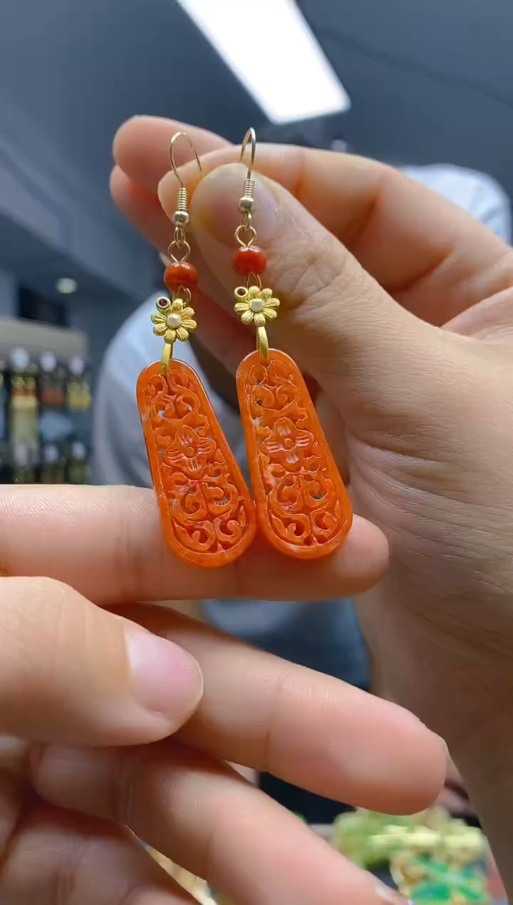 【闪购商品】翡翠耳饰合金216翡翠耳钩