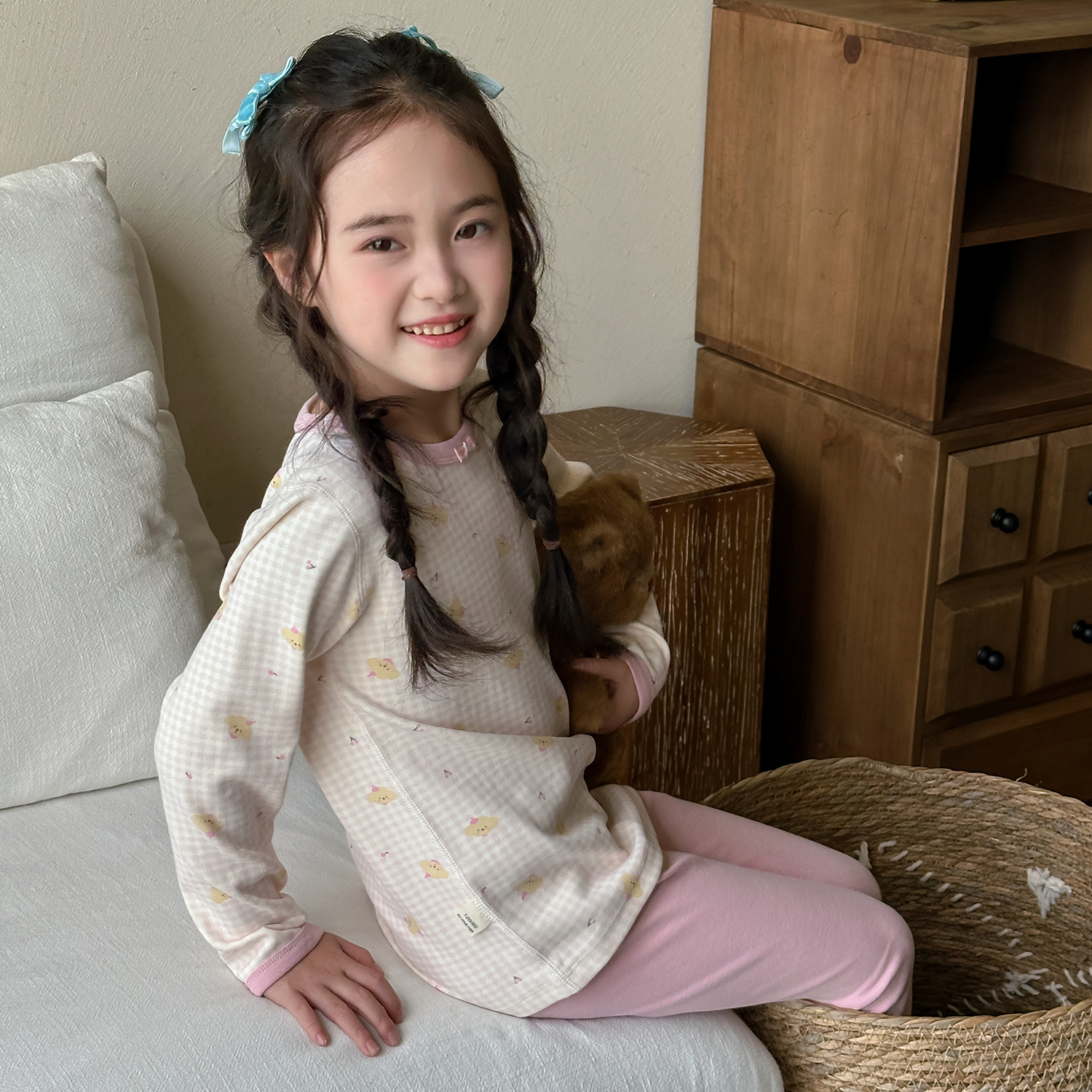 现货   秋冬季新款儿童男童女童保暖家居服套装110-27