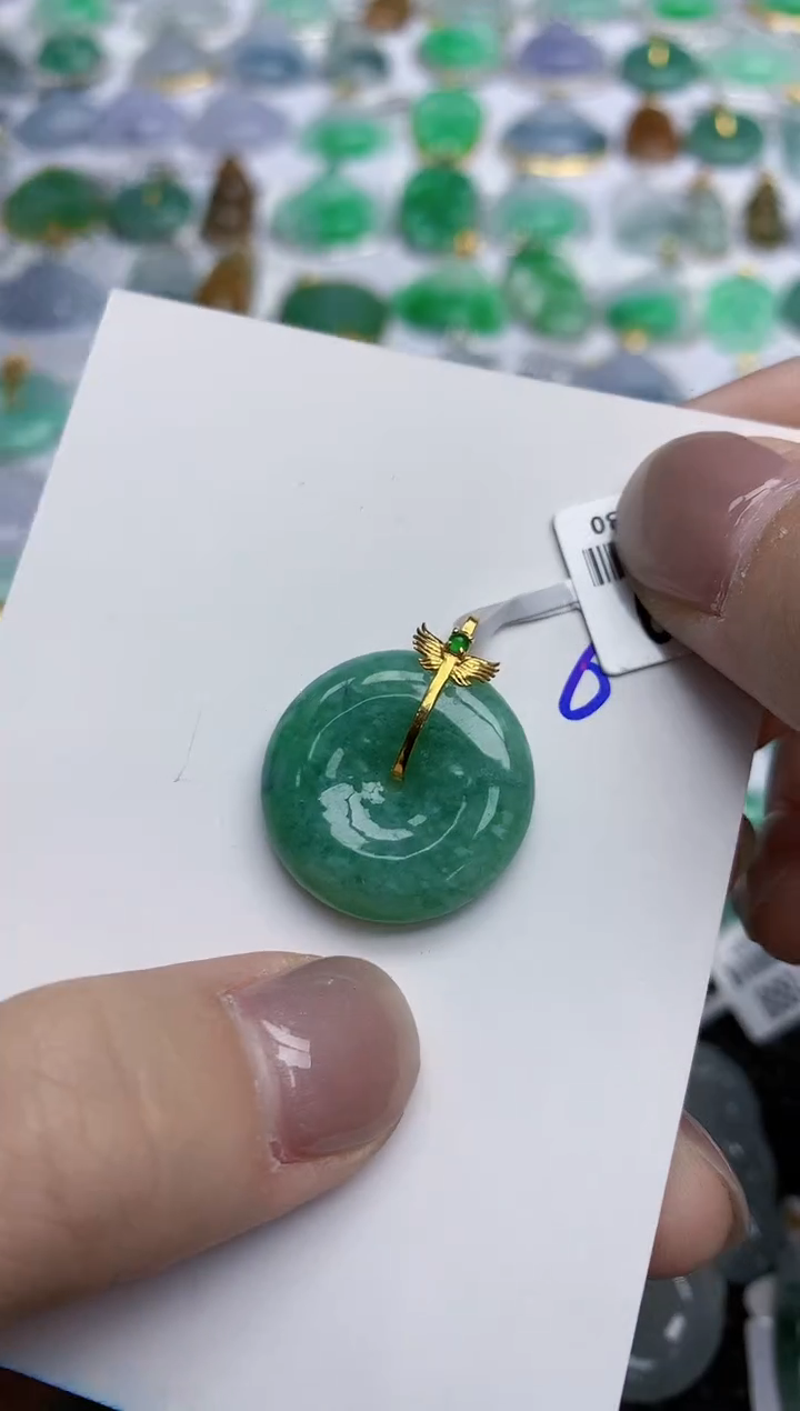 【闪购商品】翡翠颈饰18K金镶嵌天然翡翠A货