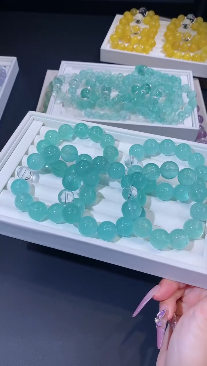 未镶嵌手链萤石125.1蒂芙尼蓝绿萤石手串 多样性发其一