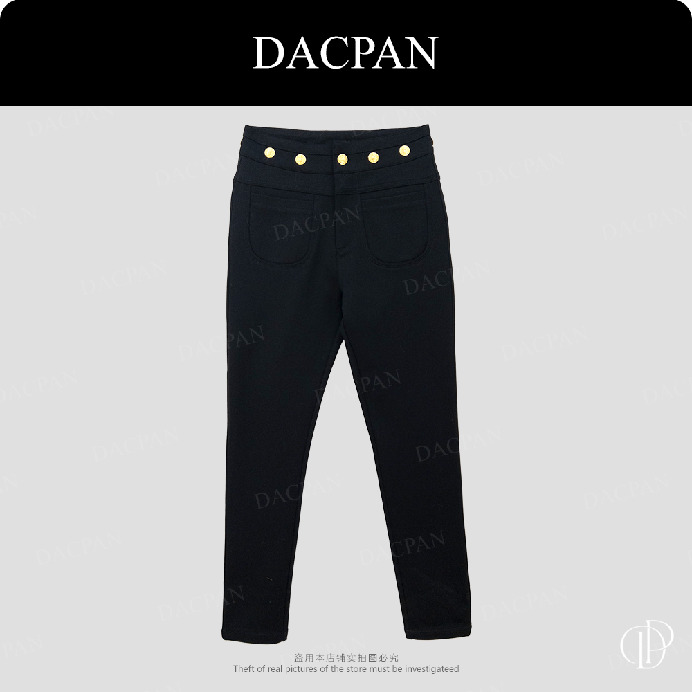 DACPAN-“骑士裤”小金扣小脚加绒小黑裤 2025/盼·PP 89770
