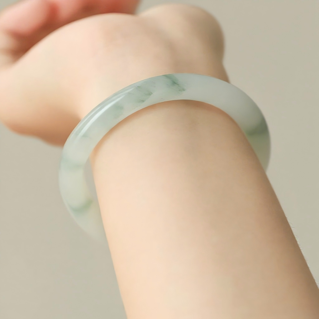 【天山翠圆条】天山翠手镯新疆天然石英质玉石圆条49-64