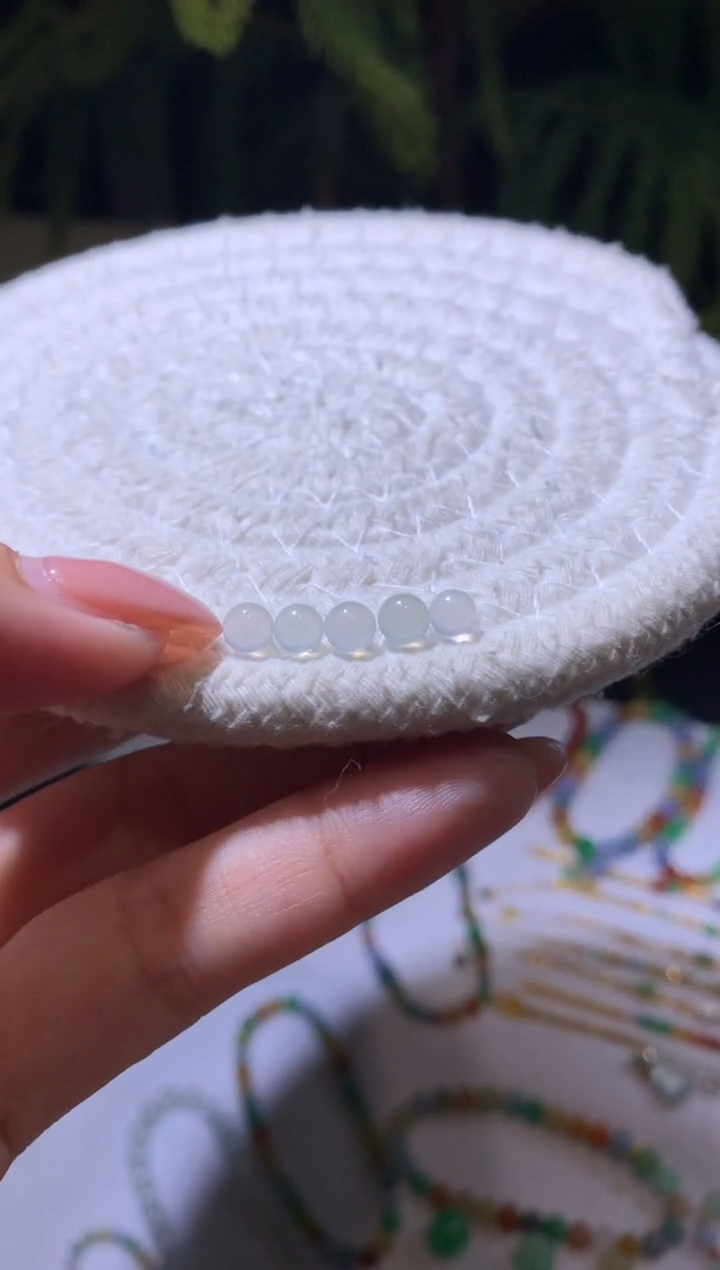 定制翡翠未镶嵌4.9珠子五个198+19