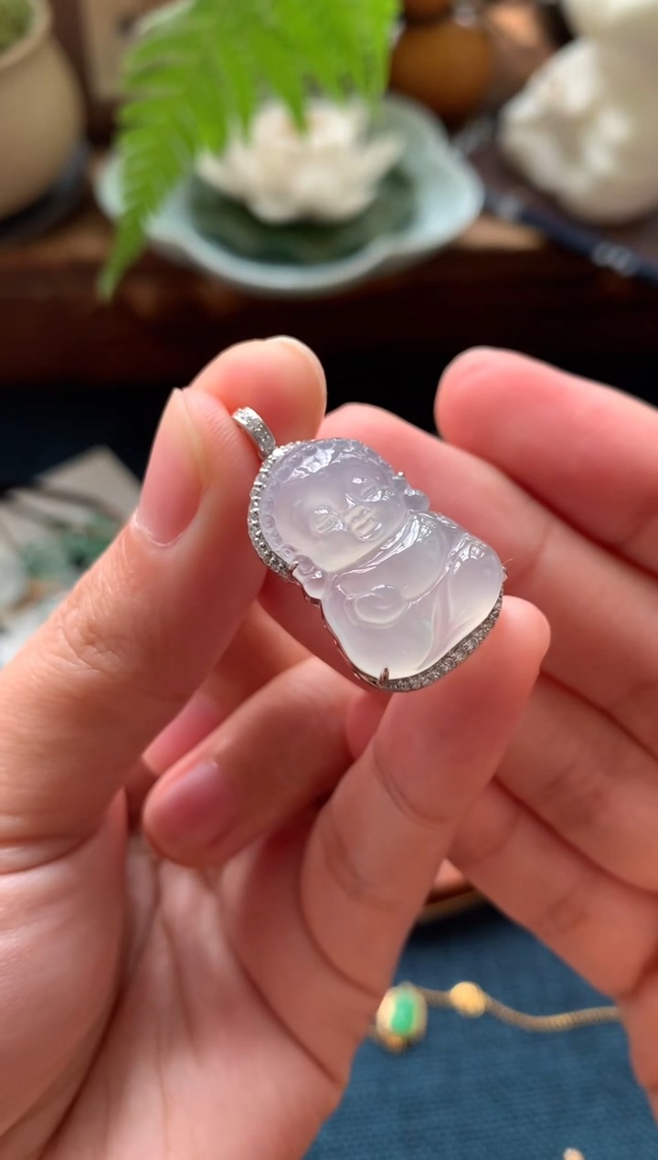 【闪购商品】翡翠18K金镶嵌吊坠(不含链)宝宝佛