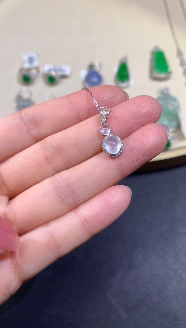 吊坠(不含链)18K金镶嵌翡翠吊坠A272|1980