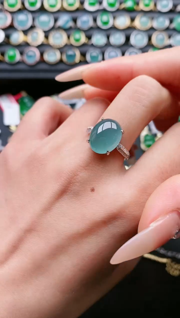 【闪购商品】翡翠戒指银S925镶嵌1111111