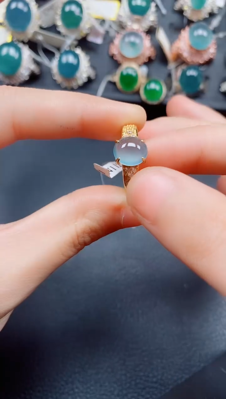 翡翠银S925镶嵌戒指翡翠