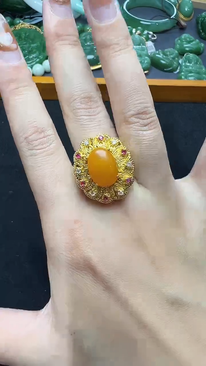 【闪购商品】蜜蜡戒指未镶嵌25戒指