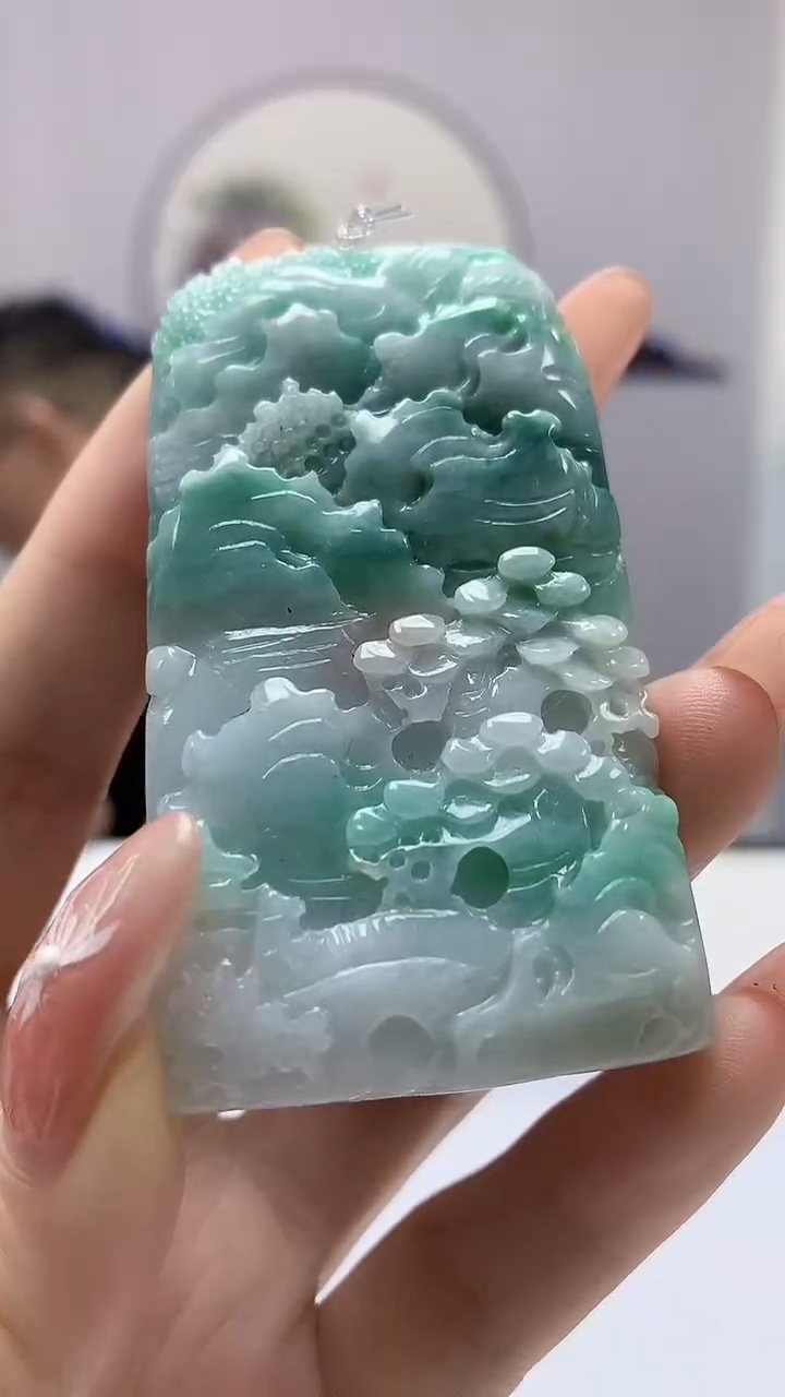 【闪购商品】定制翡翠未镶嵌5152DD-毛货挂件77