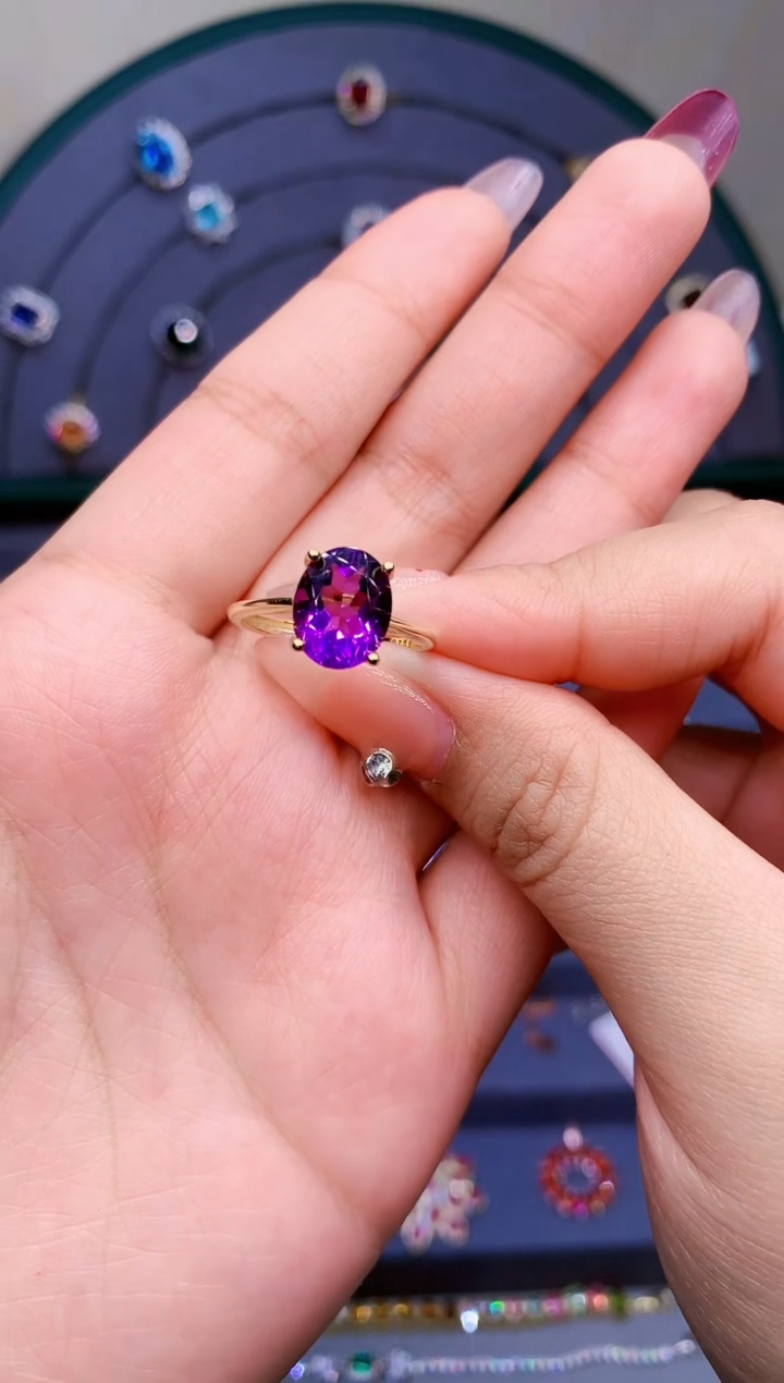 【闪购商品】紫晶戒指银S925镶嵌25415214