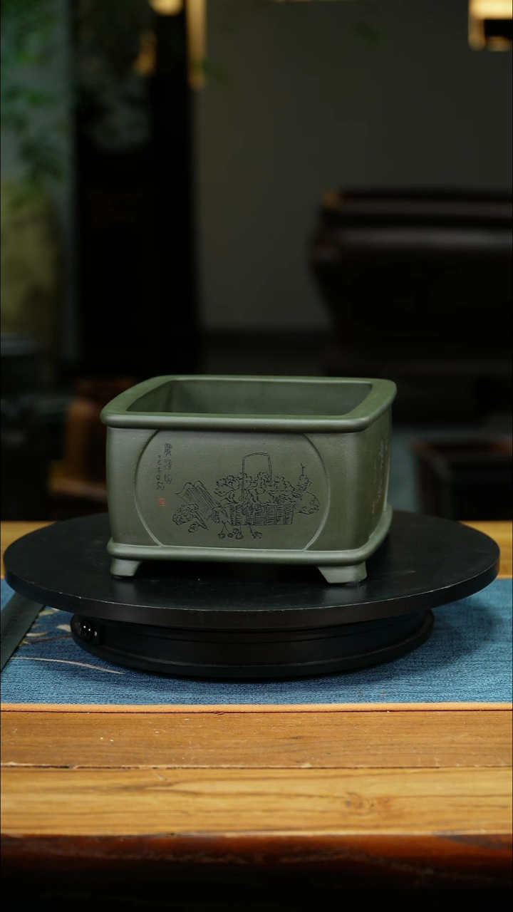 紫砂花盆摘***道精品兰花盆