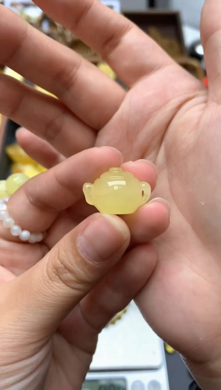 【闪购商品】琥珀珠宝奇石未镶嵌041琥珀蜜蜡花粉有纹小坑介意勿拍