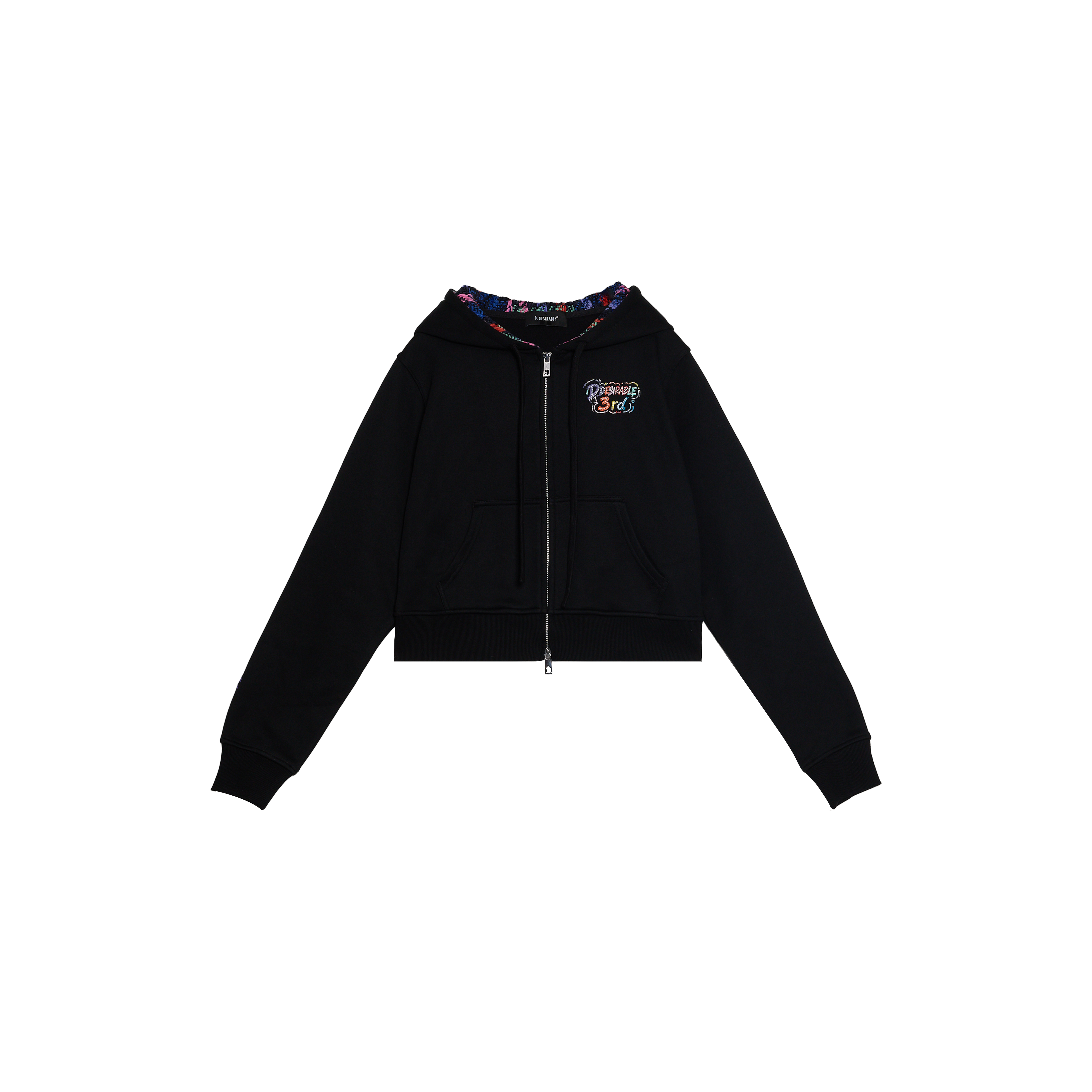 D.DESIRABLE-3rd彩色立体绣拉链卫衣